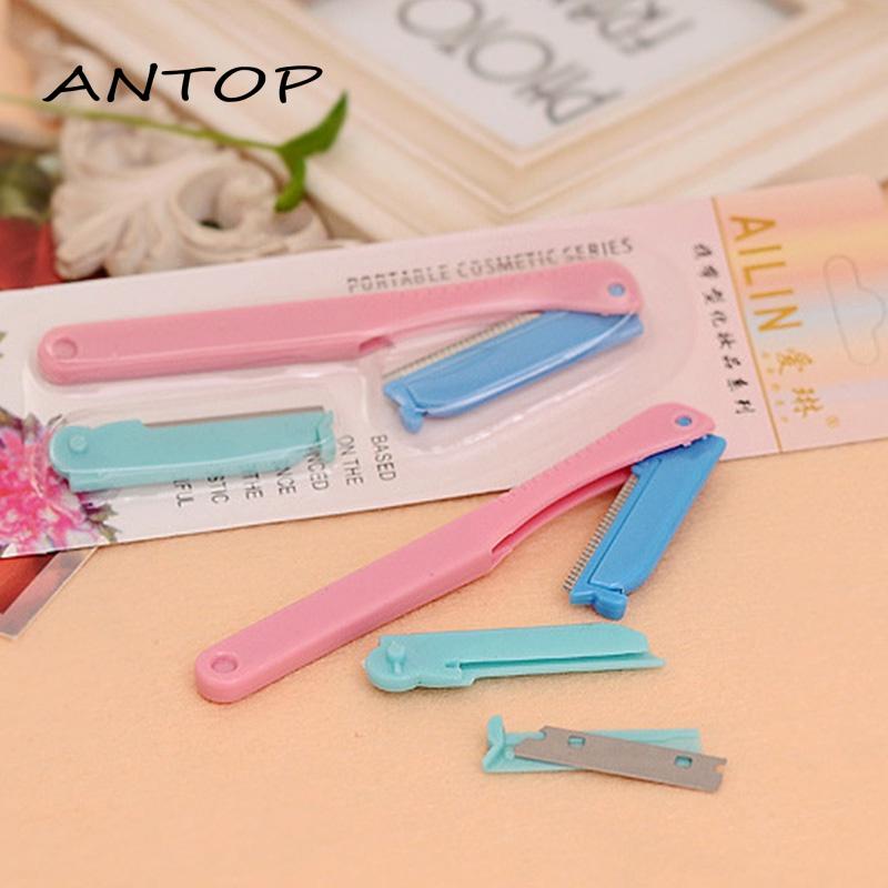 Set Pisau Cukur Alis Model Lipat Untuk Salon Kecantikan Wanita