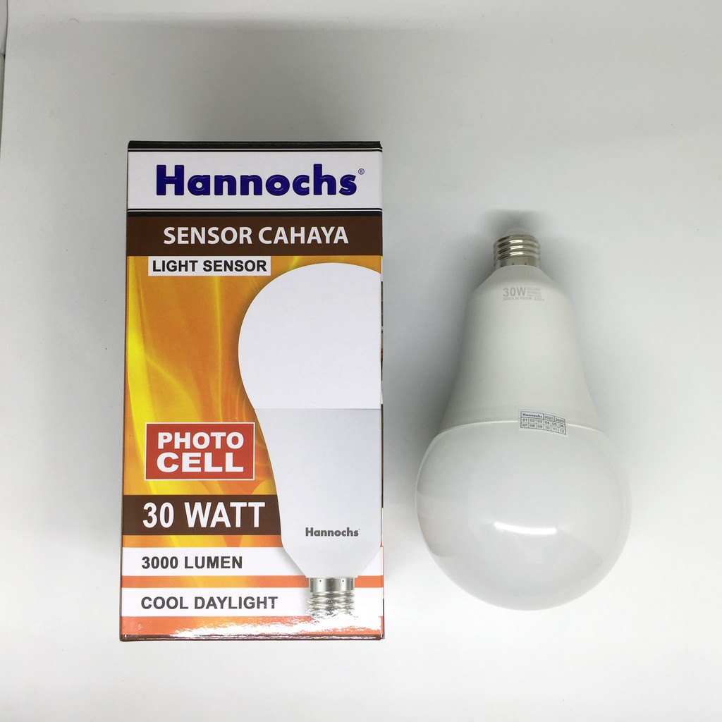 Hannochs - Bola Lampu LED Sensor Cahaya - 30 watt - Cahaya Putih