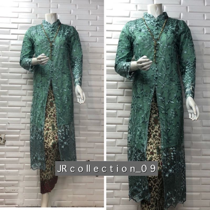 Kebaya Tunik | Kebaya Kerah Sanghai kombinasi payet | Kebaya Ibu hajat| Kebaya Tile modern
