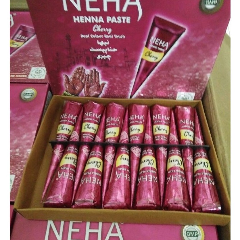 HENNA NEHA CONE CHERRY / HENNA GOLECHA CHERRY GROSIR 1 LUSIN