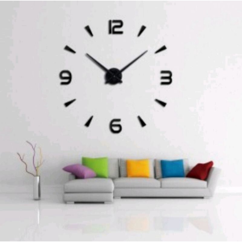 JAM DINDING JUMBO 150cm  JAM UNIK JAM DINDING 100% JUMBO JAM UNIK JAM DINDING 3D JAM DINDING TIDAK BERDETAK-WORD STUPM BLACK