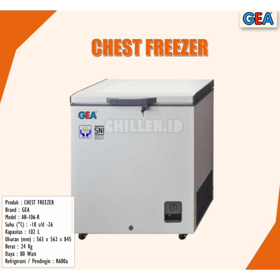 GEA CHEST FREEZER BOX AB-108R / AB 108 R 102 LITER