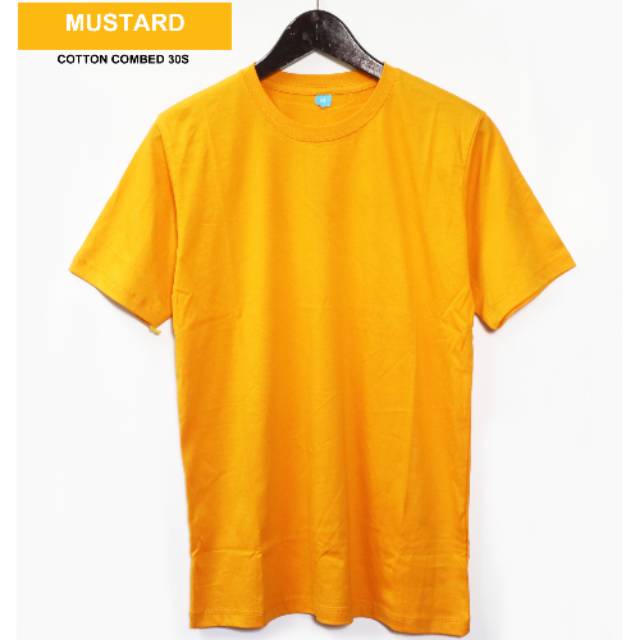 KAOS POLOS MURAH PRIA WANITA KUNING KUNYIT / MUSTARD COTTON COMBED 30S
