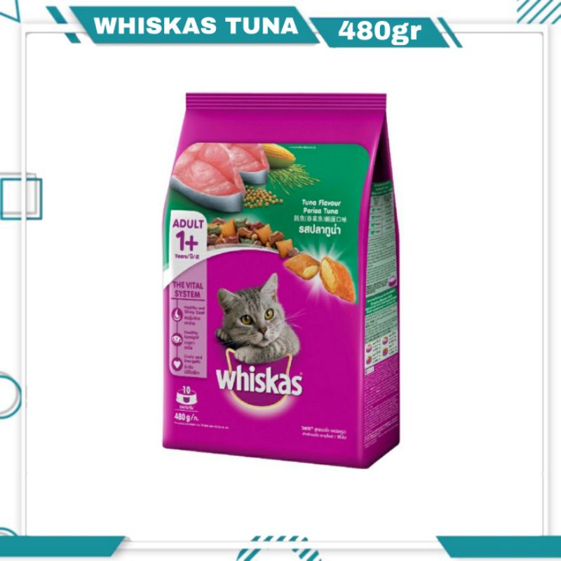 Whiskas Tuna 480gr Fresh Pack / Makanan Kucing Whiskas Adult 1+ / Makanan Kucing Kering Untuk Dewasa