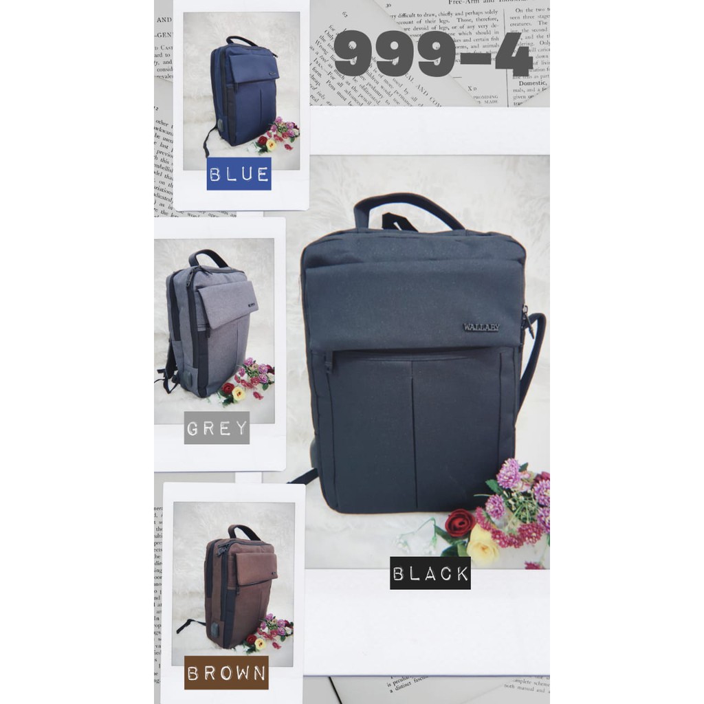 11.11  TERMURAH TAS RANSEL PRIA IMPORT / TAS LAPTOP WALLABY / MULTIFUNGSI (999-1 / 999-5 ) #Shopeehaul