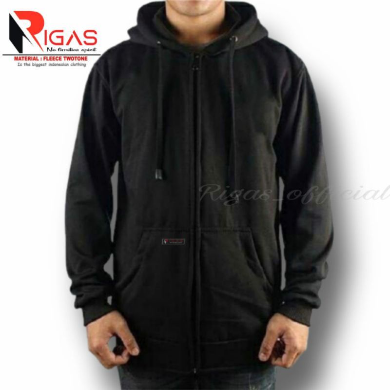 Jaket Sweater zipper KSSI13 M - XXL  Hitam - Jacket Hoddie Sweater Switer Sweter Pria Terbaru Jumbo Oversize Polos Distro Original Keren Murah Untuk Cowok Dewasa Keren Gratis Ongkir dan Cashback Extra