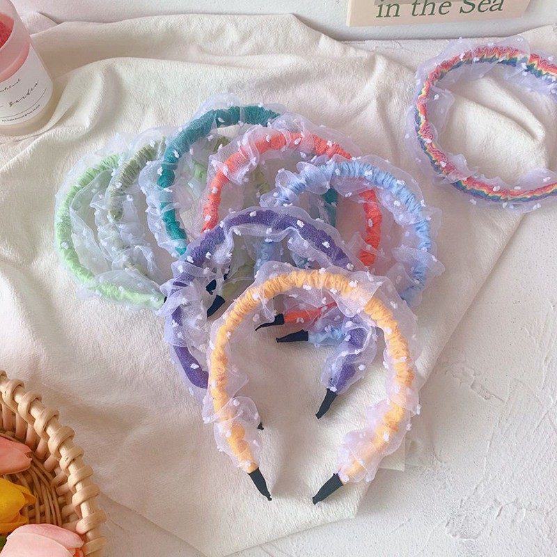 Bando korea bando scrunchie organza dot aneka warna