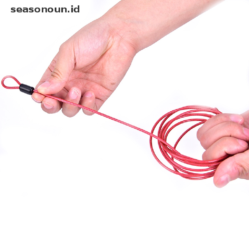 (seasonoun) Kunci Sepeda Model Kabel Kepang Loop Ganda Bahan Baja Kuat Panjang 2m