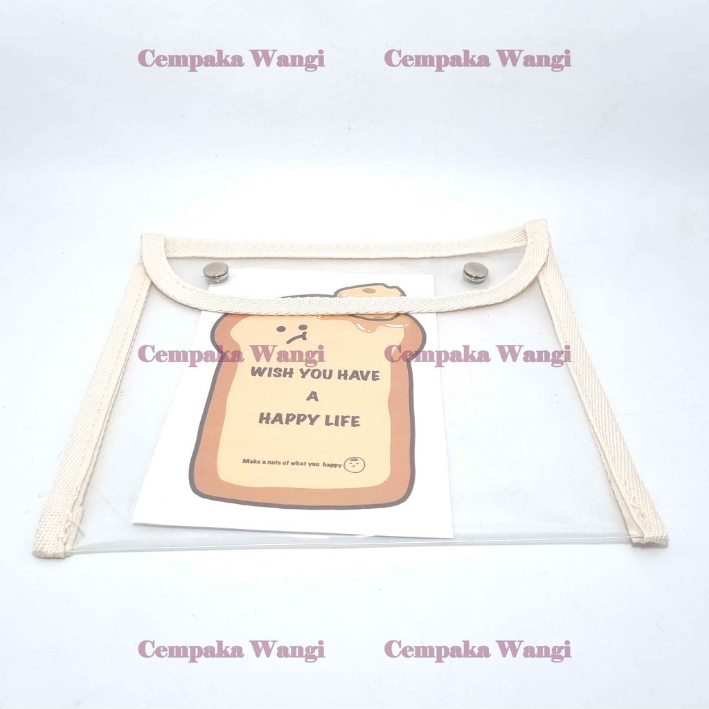 

pouch cute bag transparan - tempat pensil sebaguna tempat makeup