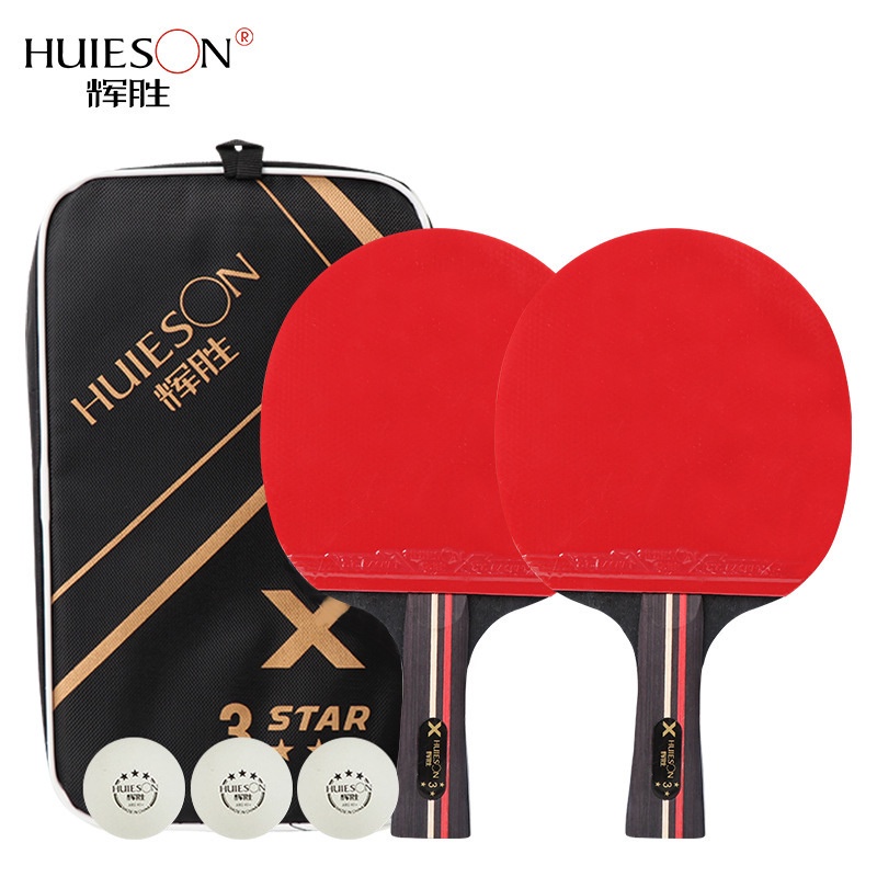 Huieson 3 Star Raket Tenis Meja 7 Ply Bahan Kayu + Karet Untuk Anak Remaja