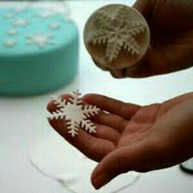 Cetakan Fondant Snowflakes Cetakan Kue Frozen