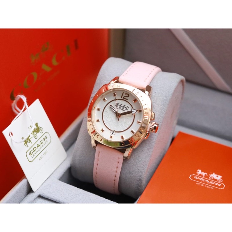 New brand Jam Tangan Wanita Coach strap kulit elegan analog