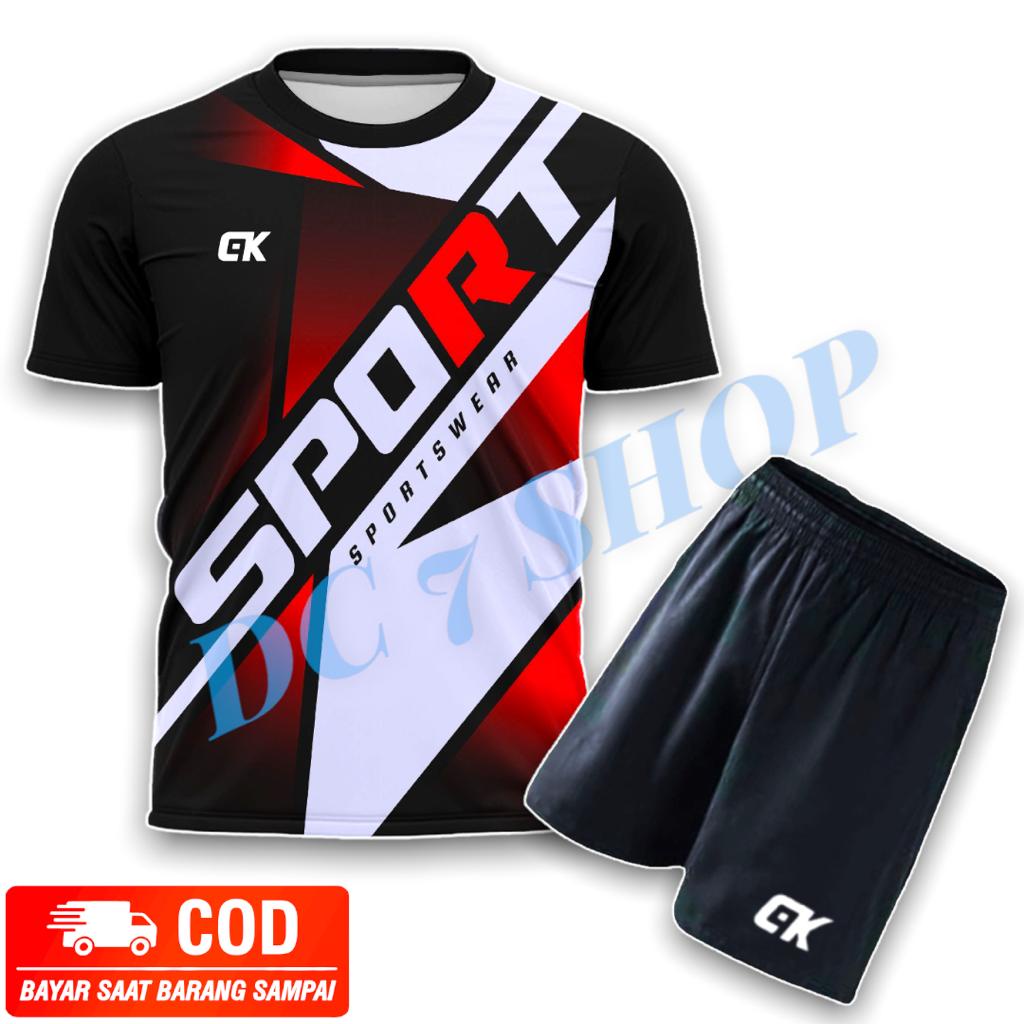 Setelan Baju dan Celana Badminton Kaos Bulutangkis MZN Full Print Dewasa Size M L XL XXL
