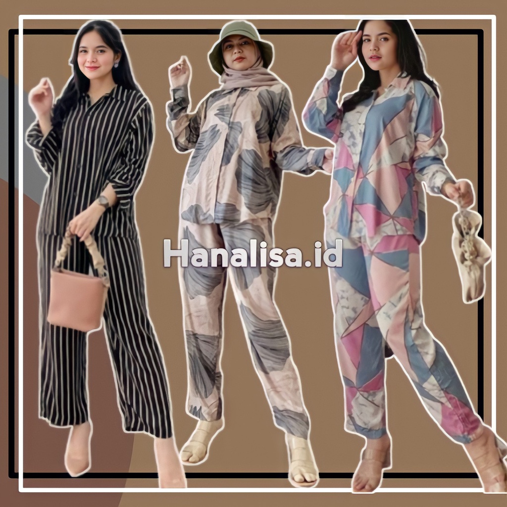 BAJU ONE WAN ON SET DAILY OOTD PAJAMAS PIYAMA PAKAIAN TIDUR CELANA SETELAN SETCEL TIE DYE 1 SATU KEMEJA BAHAN KATUN RAYON TWILL VISCOSE MODEL MOTIF TERBARU PREMIUM WANITA DEWASA TANGAN LENGAN PANJANG KEKINIAN JUMBO MURAH 2022 FASHION KOREAN STYLE LD 120