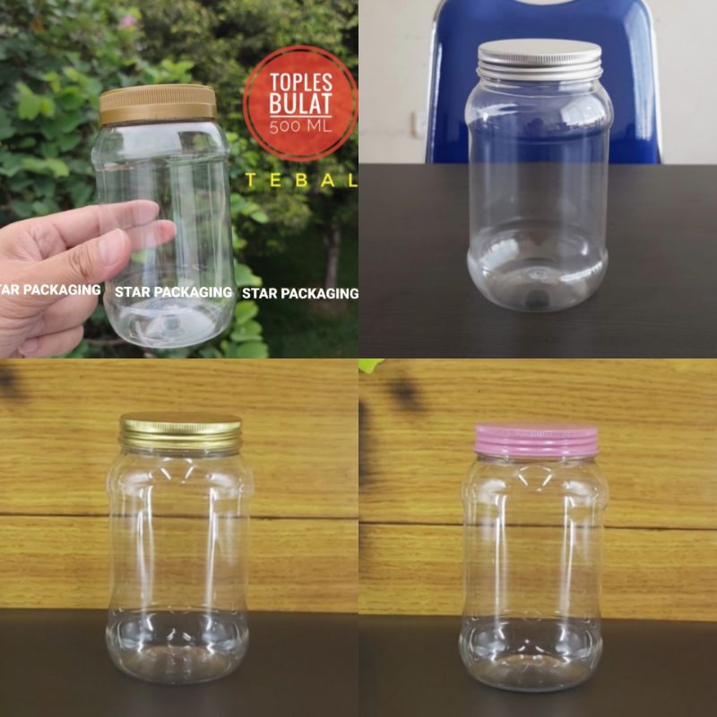 Toples 500ml Toples Plastik 500ml Bulat Toples Bawang Toples Kue 500ml Bulat