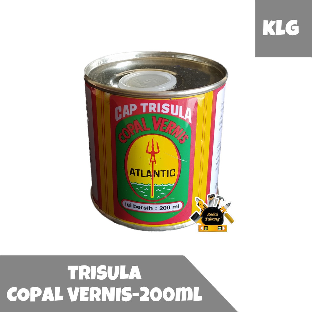 KEDAI TUKANG - TRISULA - Copal Vernis Atlantic Ocean 200ml - Cat Vernis Kayu Bambu