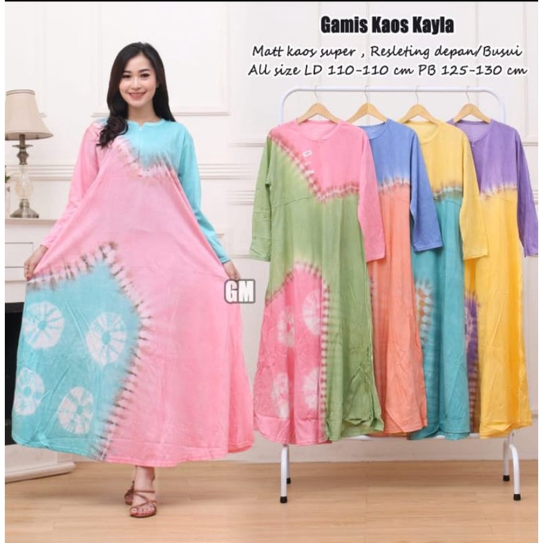 Gamis kaos termurah busui resleting depan