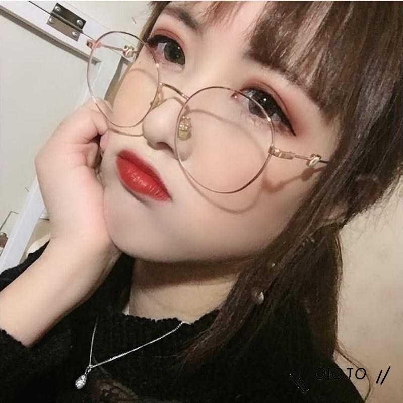 Kacamata Anti Radiasi Fashion Korea Bulat Komputer Anti-blue Light Eyeglasses Wanita / Pria Dengan Bentuk Panda