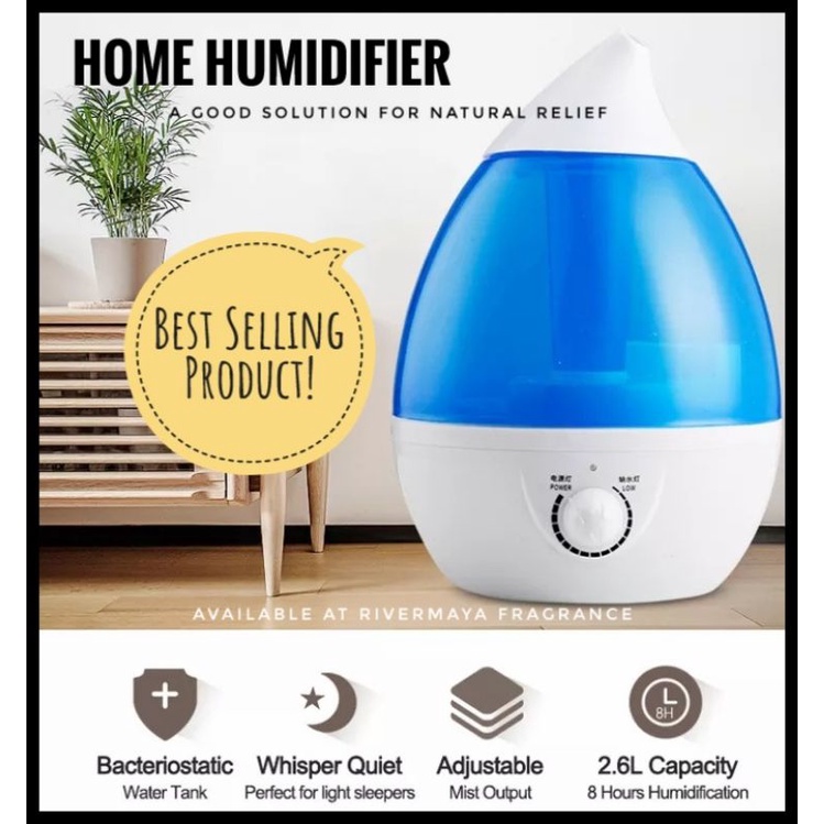 Home Air Humidifier Aromatherapy Oil Diffuser / Pengharum Ruangan Kamar Aroma Therapy