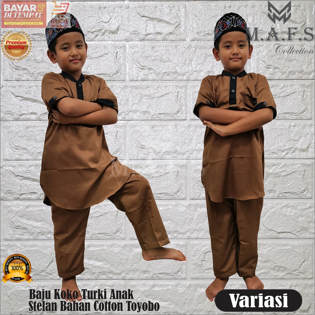 BAJU KOKO SETELAN ANAK LAKI LAKI BAHAN TOYOBO PREMIUM 3 - 7 Th