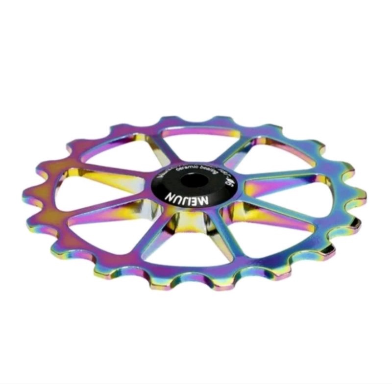 Meijun Pulley RD 18T Ceramic Bearing OSPW Wheel Guide Pulley RD Ceramic Bearing 18T Rainbow