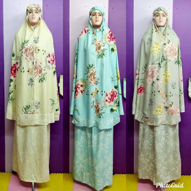 Mukena rukuh rukoh dewasa katun jepang murah sabby bunga