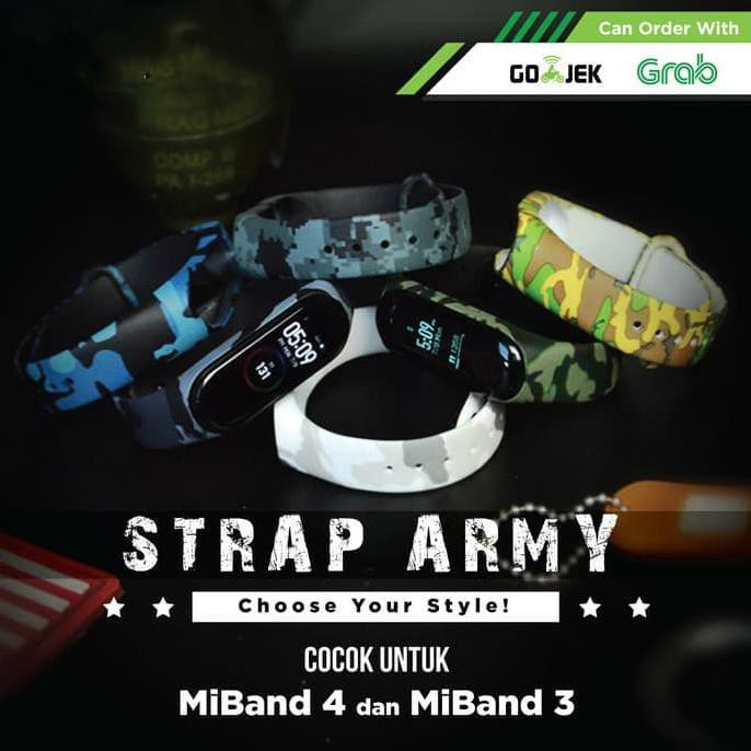 XIAOMI MI BAND 3 MI BAND STRAP CAMO ARMY COLOUR JAM TANGAN SILICON 2807