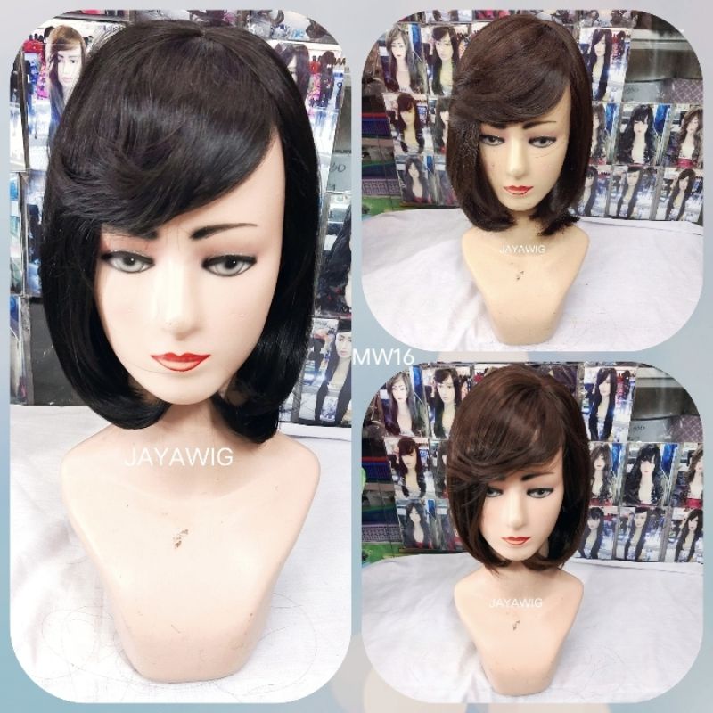 Wig Segi Pendek Rambut Palsu Model Segi Pendek