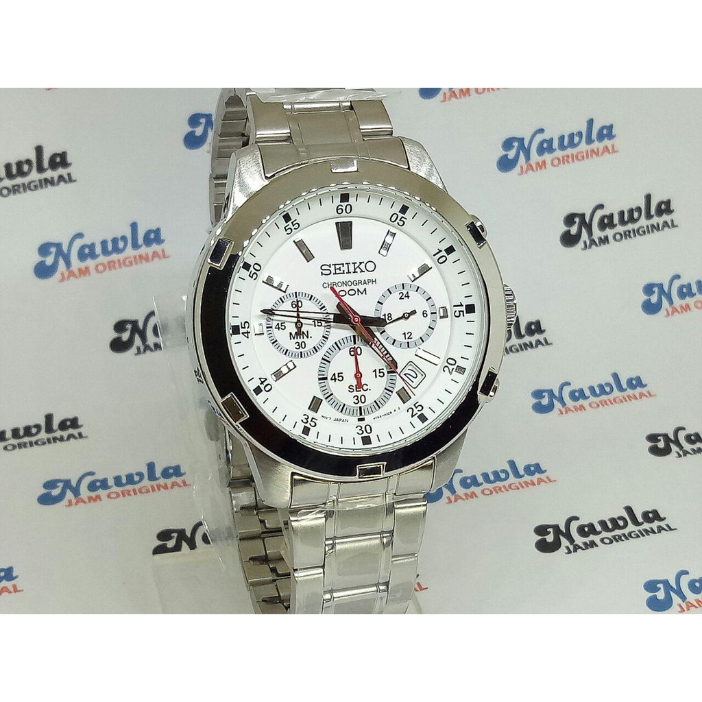 Seiko Quartz SKS601P1 Chronograph White Dial - Jam Tangan Pria SKS601