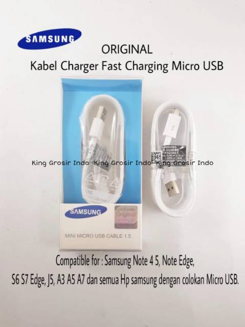 Kabel Data Samsung Usb Micro Fast Charging Original 100% S6 S7 S7 Edge Note4 Note5 Cable Data Mikro