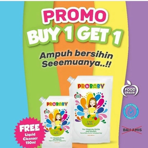 PROBABY Liquid Cleanser 450 ml FREE 150 ml ProBaby Sabun Cuci Botol susu