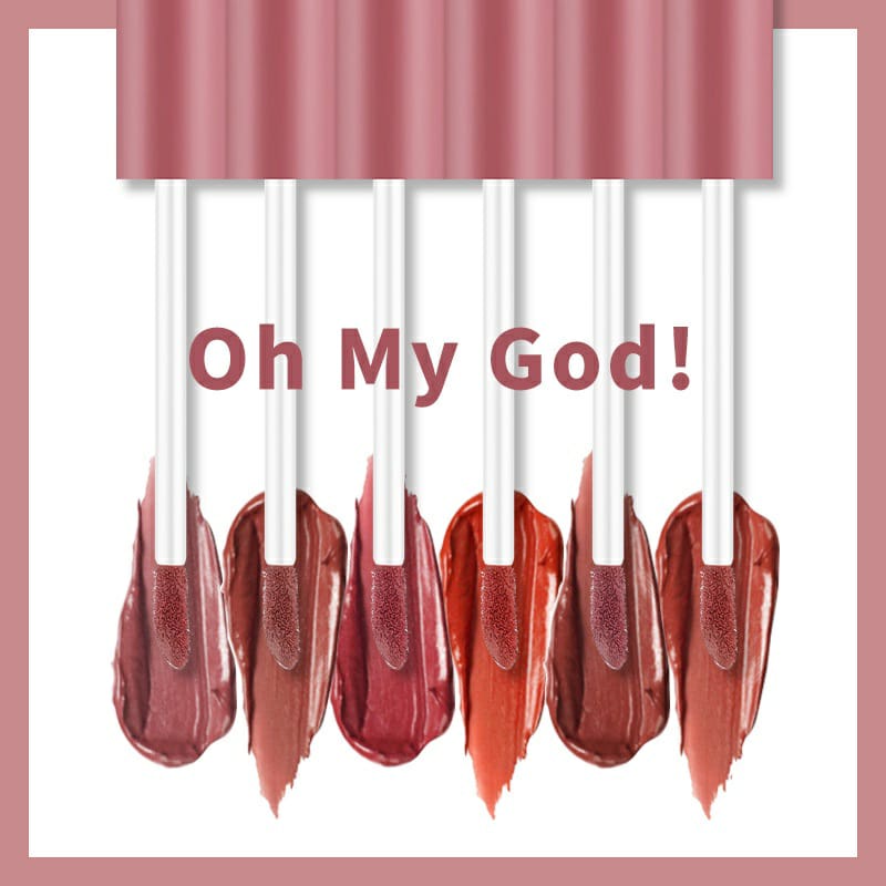 LAMEILA 1041 LIP GLAZE TAHAN AIR SWEATPROOF ANTI LENGKET  6WARNA