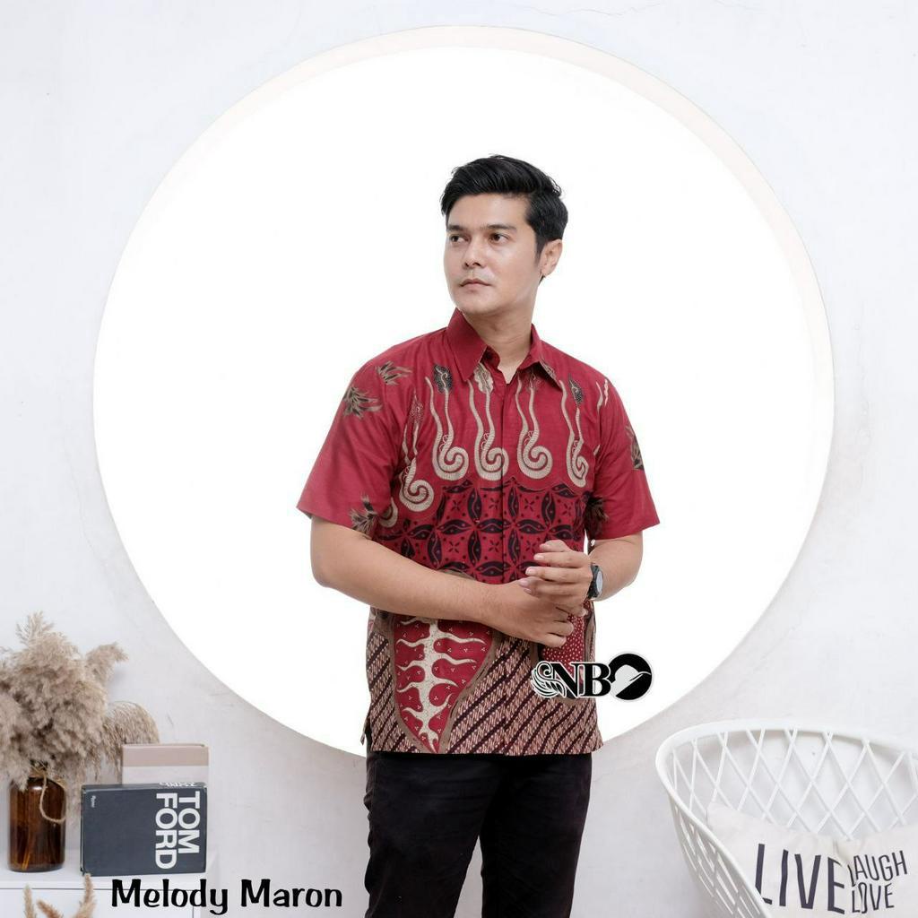 Kemeja Lengan Pendek Pria Hem Batik Terbaru Motif Melody Batik Irma