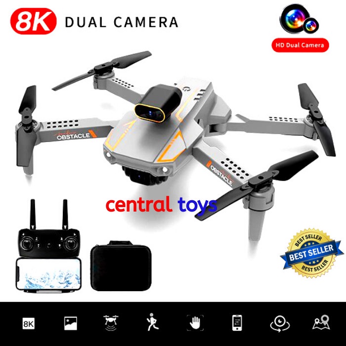 drone S91 4K dual camera sensor anti tabrak 3 arah altitude hold