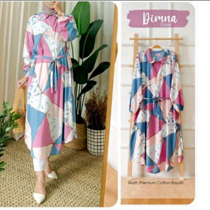 Tunik Wanita Rayon Viscose Premium Baju Tunik Wanita Terbaru Lengan Panjang Busui LD 110 cm