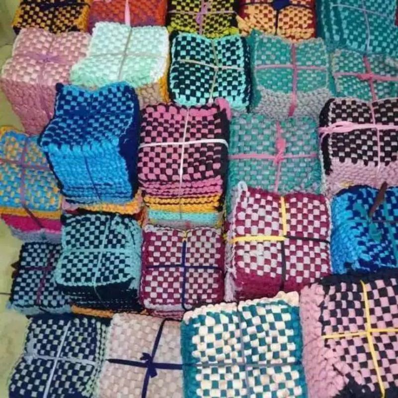 Cempal Ceumpal Pegangan Penahan Panas / Ceumpal Anti Panas / Cempal Panci Wajan Alas Teko Praktis Motif Handmade Kualitas Terbaik Termurah Cod Gratis Ongkir Peralatan Dapur Kitchen Masak-5