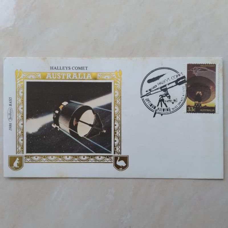 

Prangko Filateli Sampul FDC SHP Australia Halleys Comet 1986