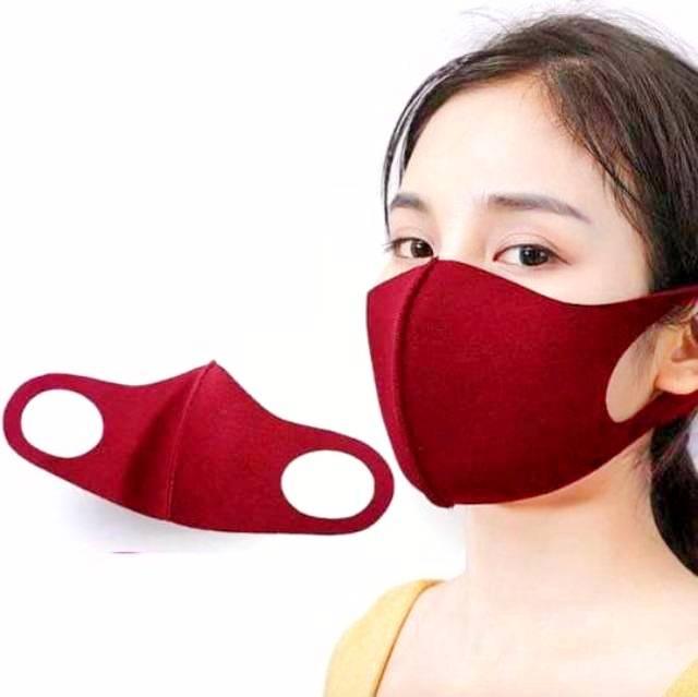 Masker SCUBA Korea - Bahan Kain Warna ( POLOS ) Cutting LASER Gramasi 280 - Anti Polusi Debu Bau DLL