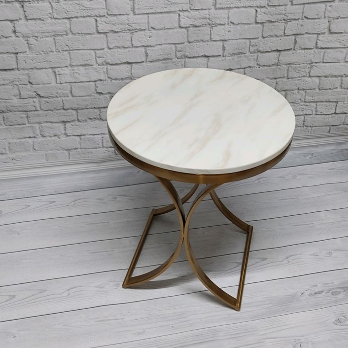 CUSTOM | Meja Hias Kecil / Samping Sofa Stainless Marble - Side Table 12NAG