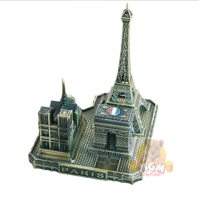 Pajangan Miniatur 3in1 Arc De Triomphe &amp; Notre Dame &amp; Eiffel Tower