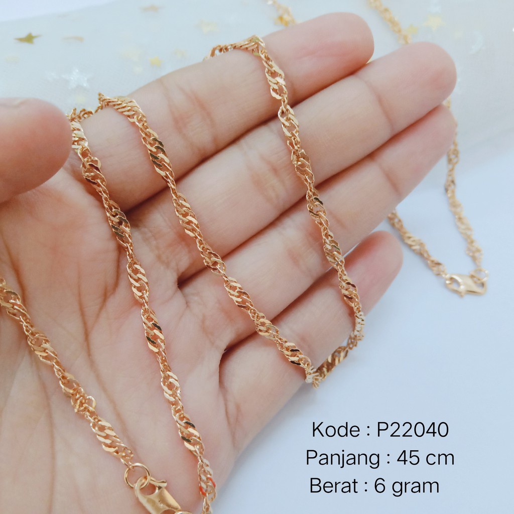 [BAYAR DITEMPAT] P22040 Kalung Dewasa Xuping Lapis Emas Anti Karat Pusat Xuping Jakarta