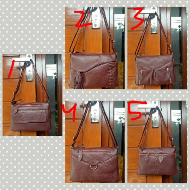 RESTOCK LAGI Papirut Tas Kulit Asli Garut Ukuran S Warna Maroon