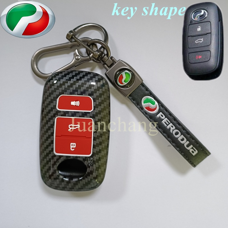 Case Remote Kunci Mobil Keyless 3 Tombol Bahan ABS Karbon Untuk Toyota Ativa New MYVI 2022 / All New Ativa BEZZA AXIA ARUZ