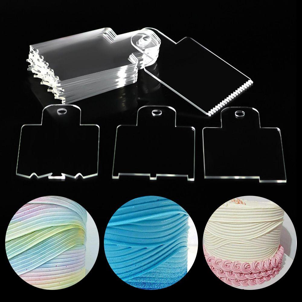 Preva 15pcs Scraper Kue Set Sugarcraft Hiasan Kue Pastry Cutter Gigi Gergaji Akrilik Bening Transparan