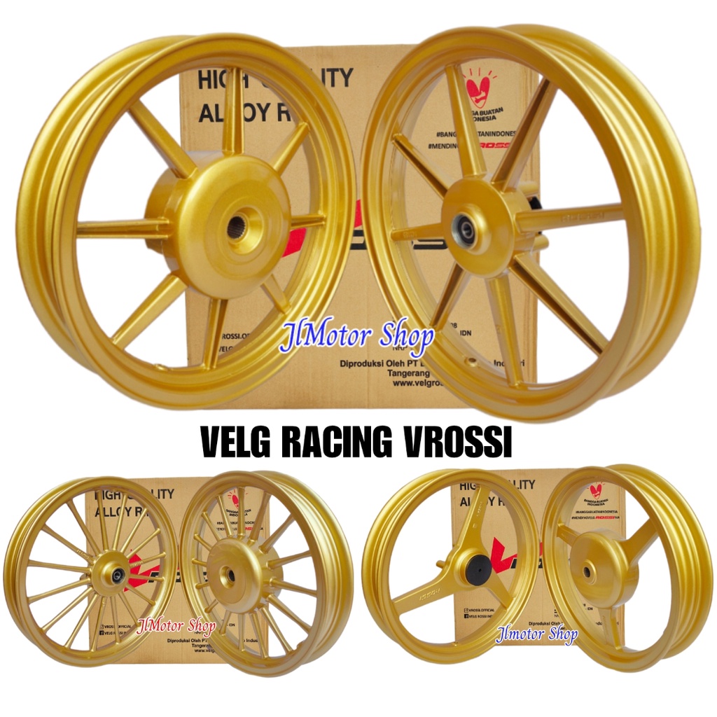 PELEK VELG RACING ROSSI MIO S M3 XEON SOUL GT FINO XRIDE 125 BEAT SCOOPY VARIO 110 125 150 160 GENIO SPACY FREEGO MIO SPORTY MIO SMILE MIO Z MIO GEAR MERK VROSSI VENOM COMET