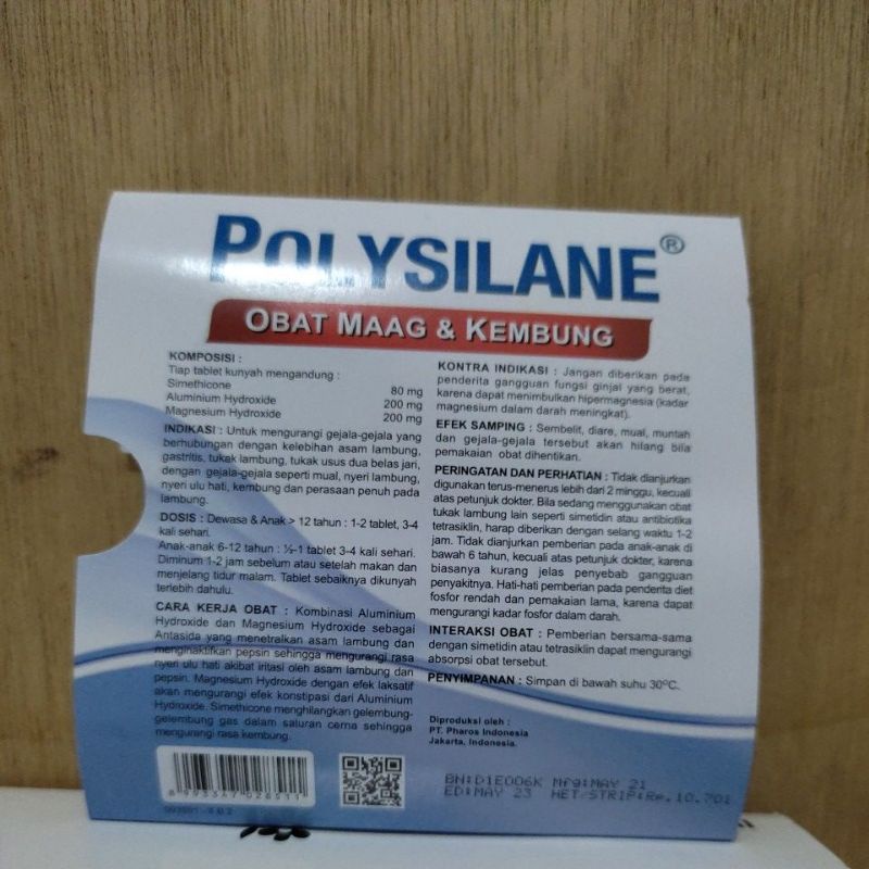 POLYSILANE per strip (8 tablet).