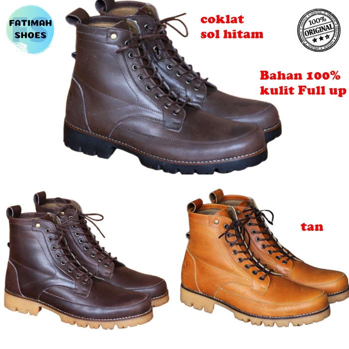 Sepatu Boots Kulit Pria Sepatu Kulit Asli Sepatu Original Handmade Sepatu Boot Pria Sepatu Cowok