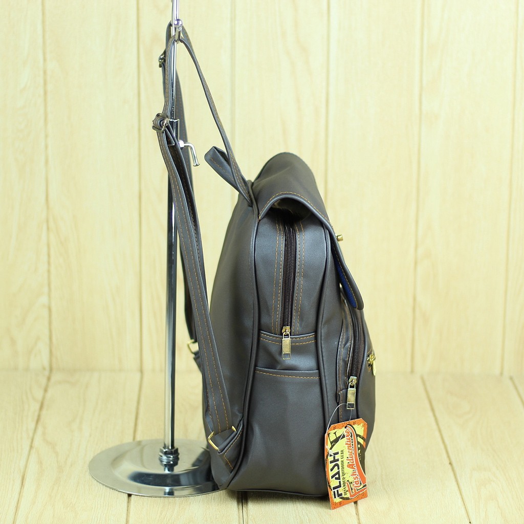 Tas Ransel Hang Out Remaja Cewek LV Abu Back Pack Wanita Stylish Keren