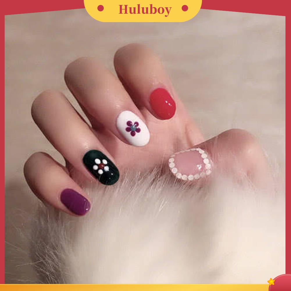 Huluboy Huluboy♡ Stiker Kuku Full Cover Motif Alpukat / Daun / Kaktus Anti Air Untuk Dekorasi Nail Art DIY