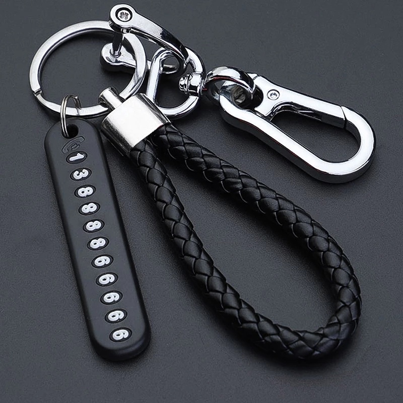 Gantungan Kunci Desain Plat Nomor Telepon Bahan Metal Anti Hilang Untuk Dekorasi Tas